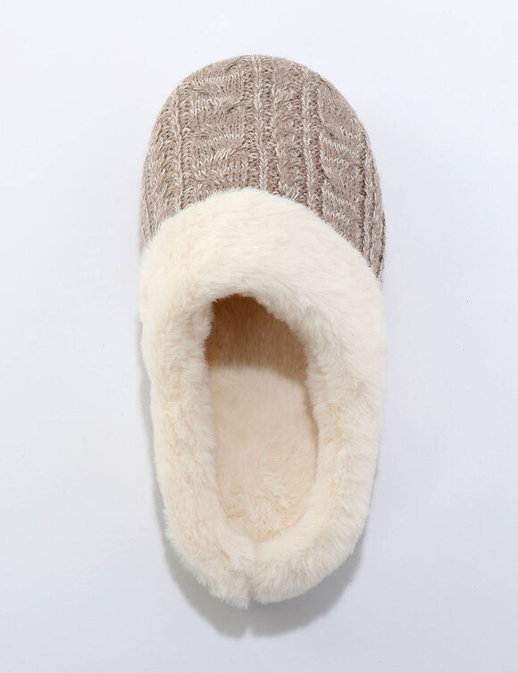 Chaussons mules tricot (beige) Chaussons mules tricot (beige)